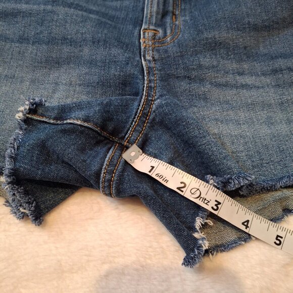 GAP Denim 3" Short Shorts Sz 29 Medium Wash Mid Rise Frayed Western Cowgirl - Picture 11 of 13